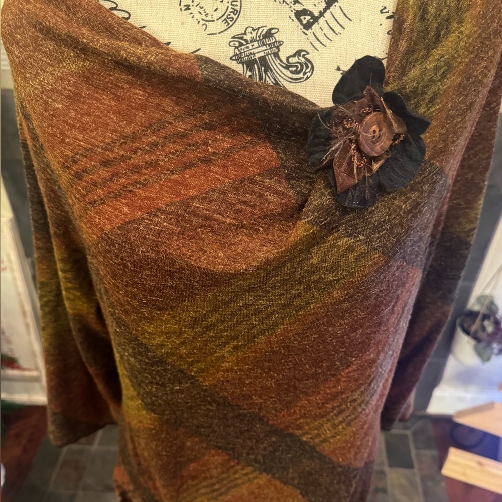 Lee Andersen Vintage Wool Blend Tunic Plaid Tartan Asymmetrical Art to Wear Med - Picture 2 of 10